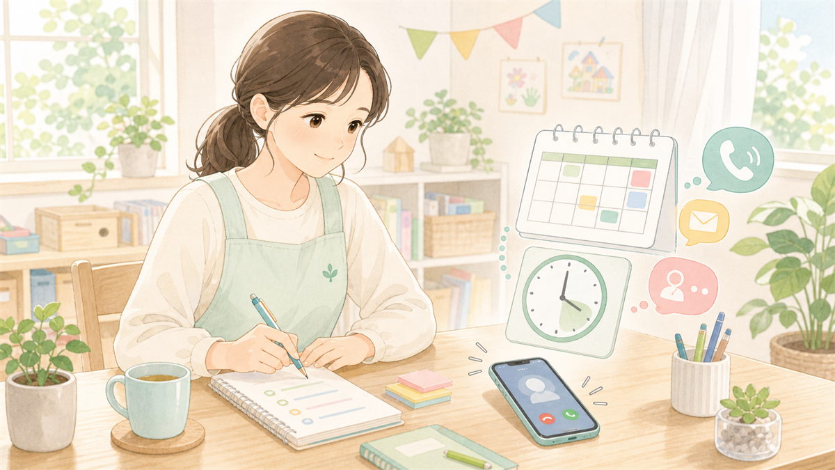保育士転職サイトの連絡頻度に不安を感じる保育士のイメージ