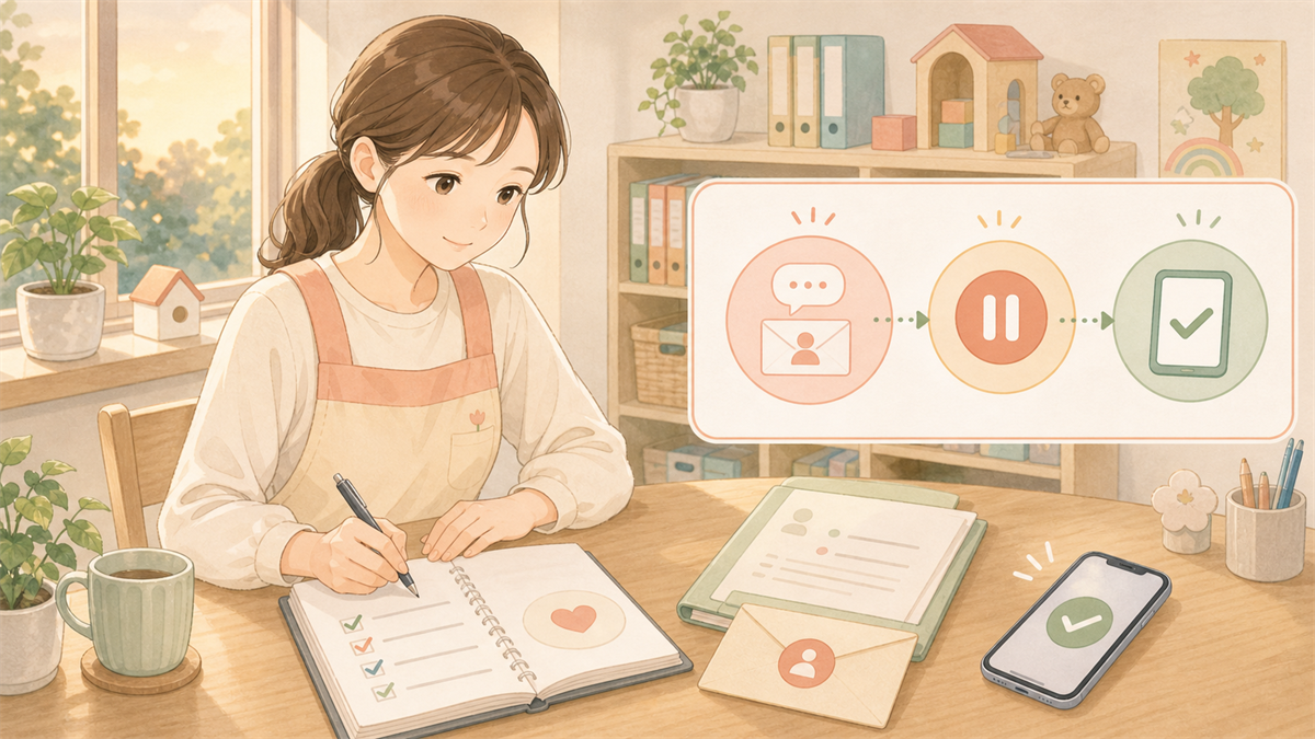 保育士oneは退会できる？登録前に確認したい停止・断り方の内容を整理した保育士向けイラスト